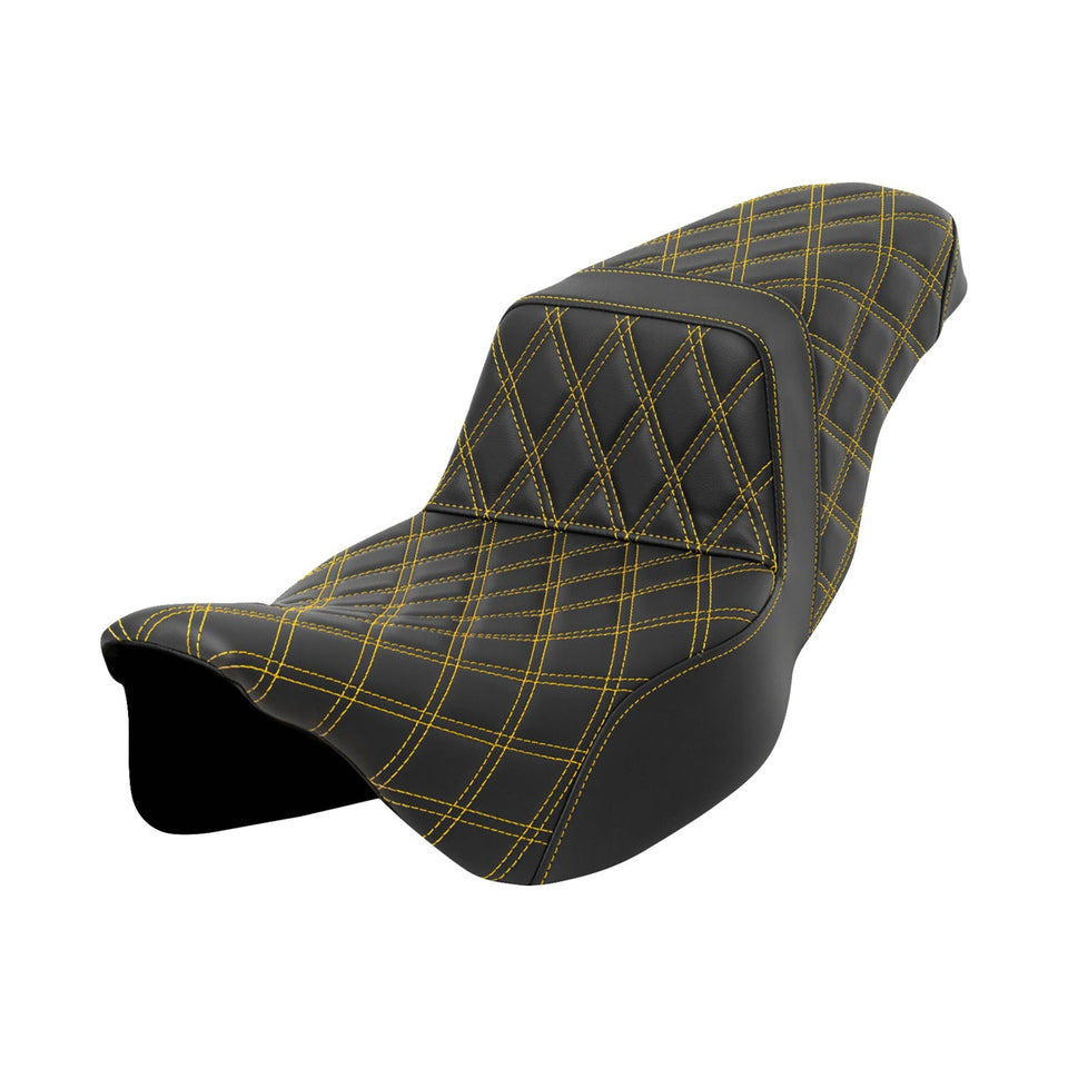 SADDLEMEN - STEP-UP SEAT - GOLD STITCH - EXTENDED REACH - FLH/FLT '08-'23