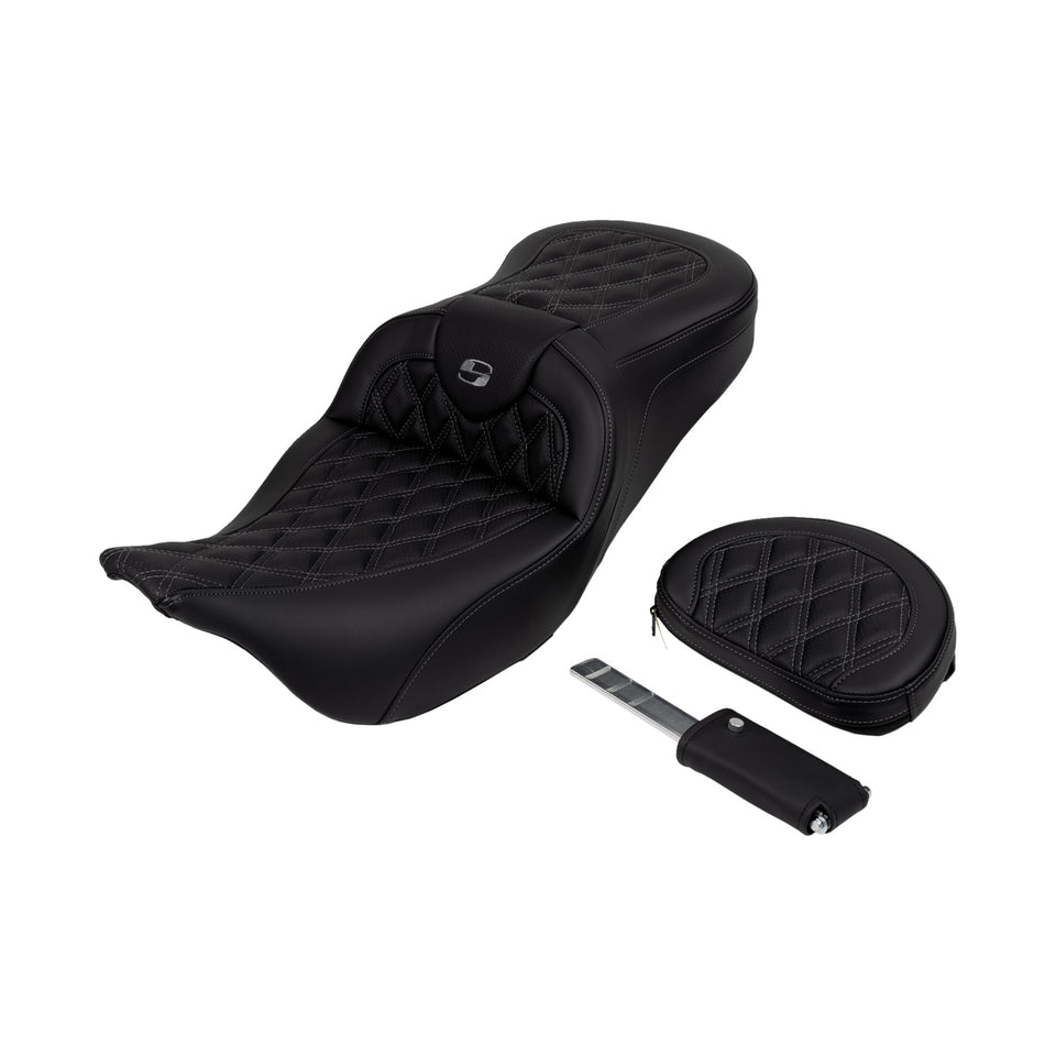 SADDLEMEN - SEAT ROADSOFA LS W/BR GREY STITCH