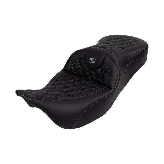 SADDLEMEN - ROADSOFA(TM) SEAT - WITH BACKREST - DARK GRAY STITCH - FL '08-'23