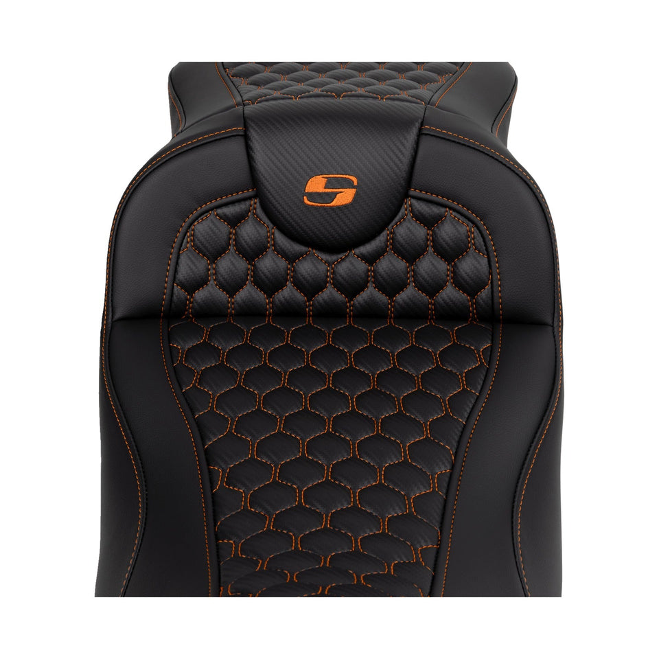 SADDLEMEN - ROADSOFA™ SEAT - HONEYCOMB - EXTENDED REACH - FLH/FLT '08-'24