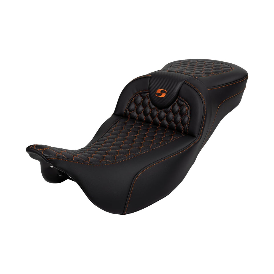 SADDLEMEN - ROADSOFA™ SEAT - HONEYCOMB - EXTENDED REACH - FLH/FLT '08-'24