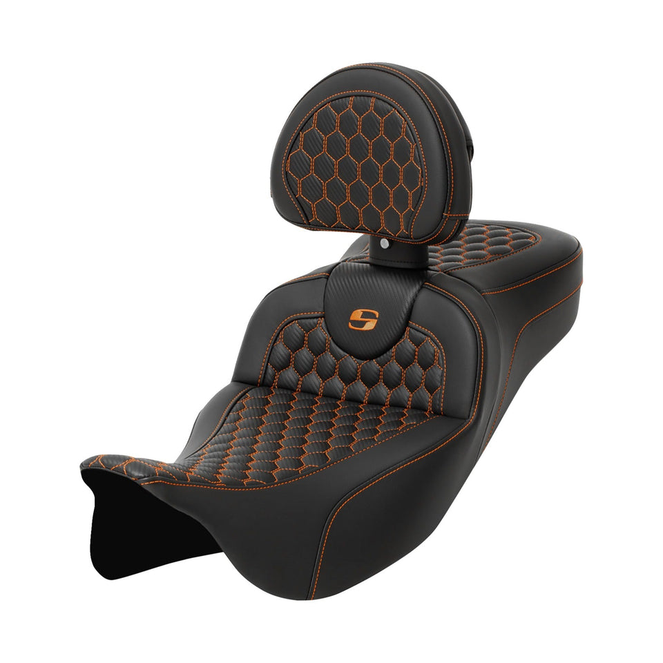 SADDLEMEN - ROADSOFA™ SEAT - HONEYCOMB - EXTENDED REACH - FLH/FLT '08-'24