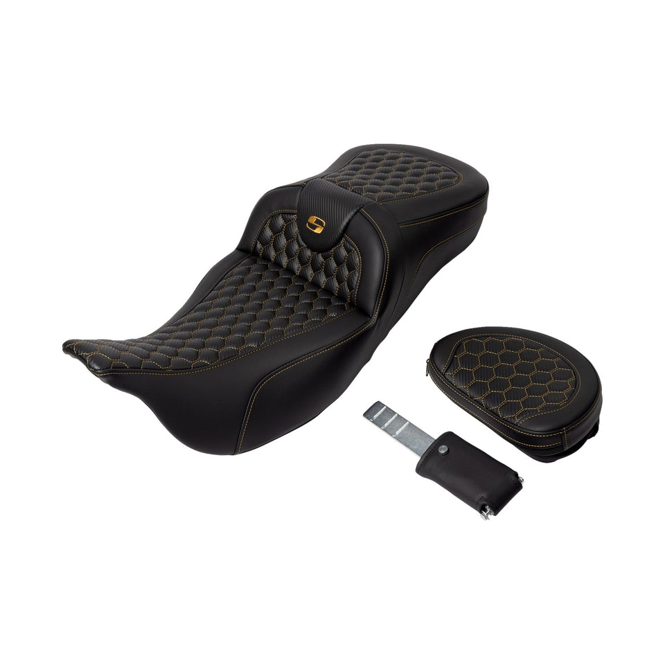 SADDLEMEN - ROADSOFA™ SEAT - HONEYCOMB - EXTENDED REACH - FLH/FLT '08-'24