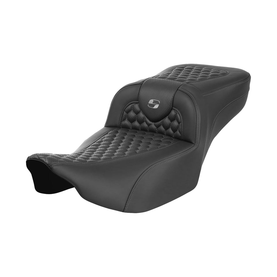 SADDLEMEN - ROADSOFA™ EXTENDED REACH SEAT - HONEYCOMB - DARK GRAY STITCH - FLTR/FLHX '23-'24