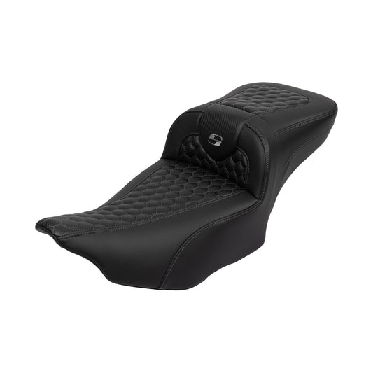 SADDLEMEN - ROADSOFA™ EXTENDED REACH SEAT - HONEYCOMB - DARK GRAY STITCH - FLTR/FLHX '23-'24