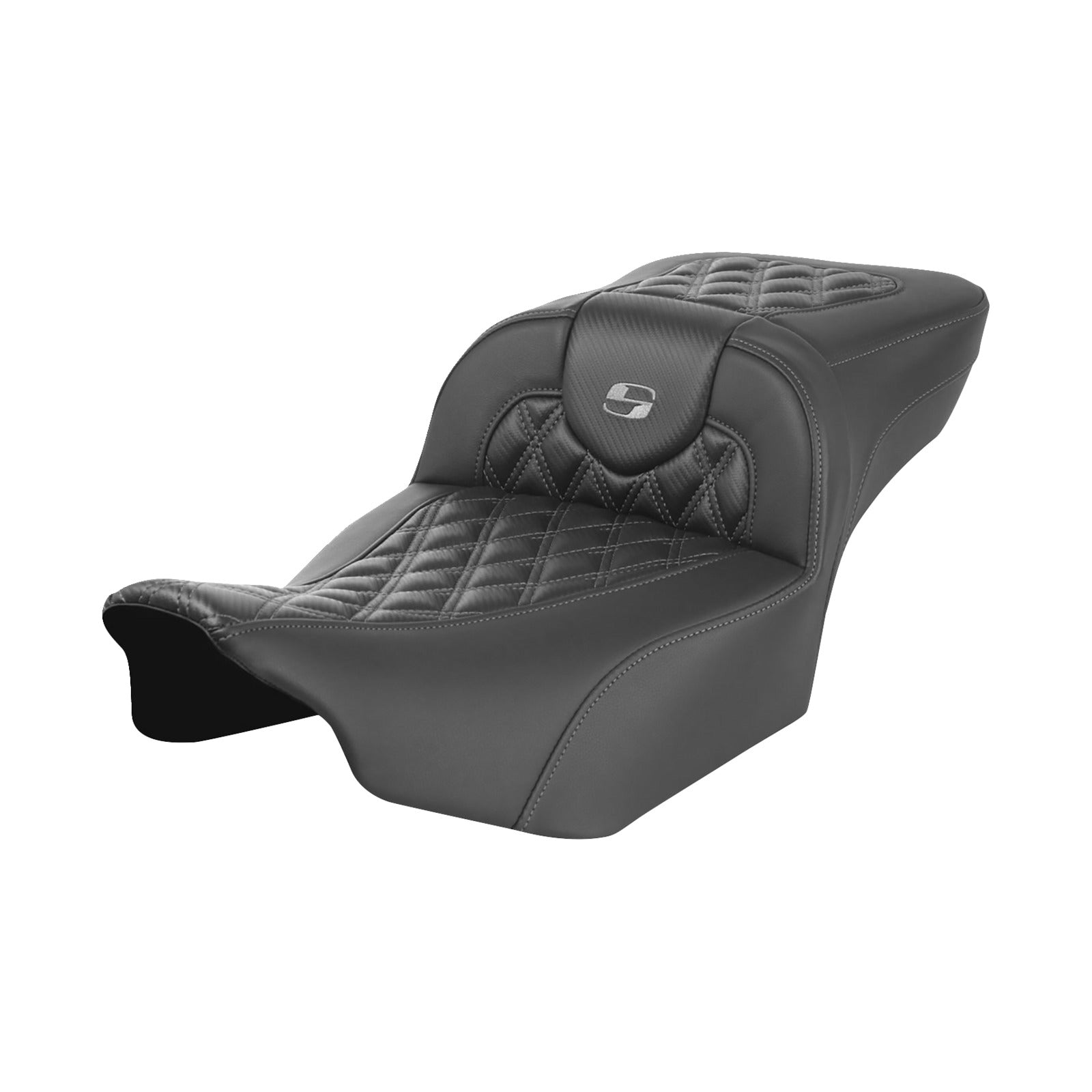 SADDLEMEN - ROADSOFA(TM) EXTENDED REACH SEAT - WITHOUT BACKREST - LATTICE STITCH - DARK GRAY STITCH - FL/FX '23-'24