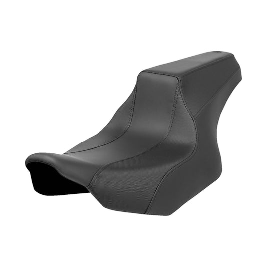 SADDLEMEN - FXR DIVISION SIGNATURE SERIES SEAT - BLACK W/ PERFORATED INSERTS - FLH/FLT '23-'24