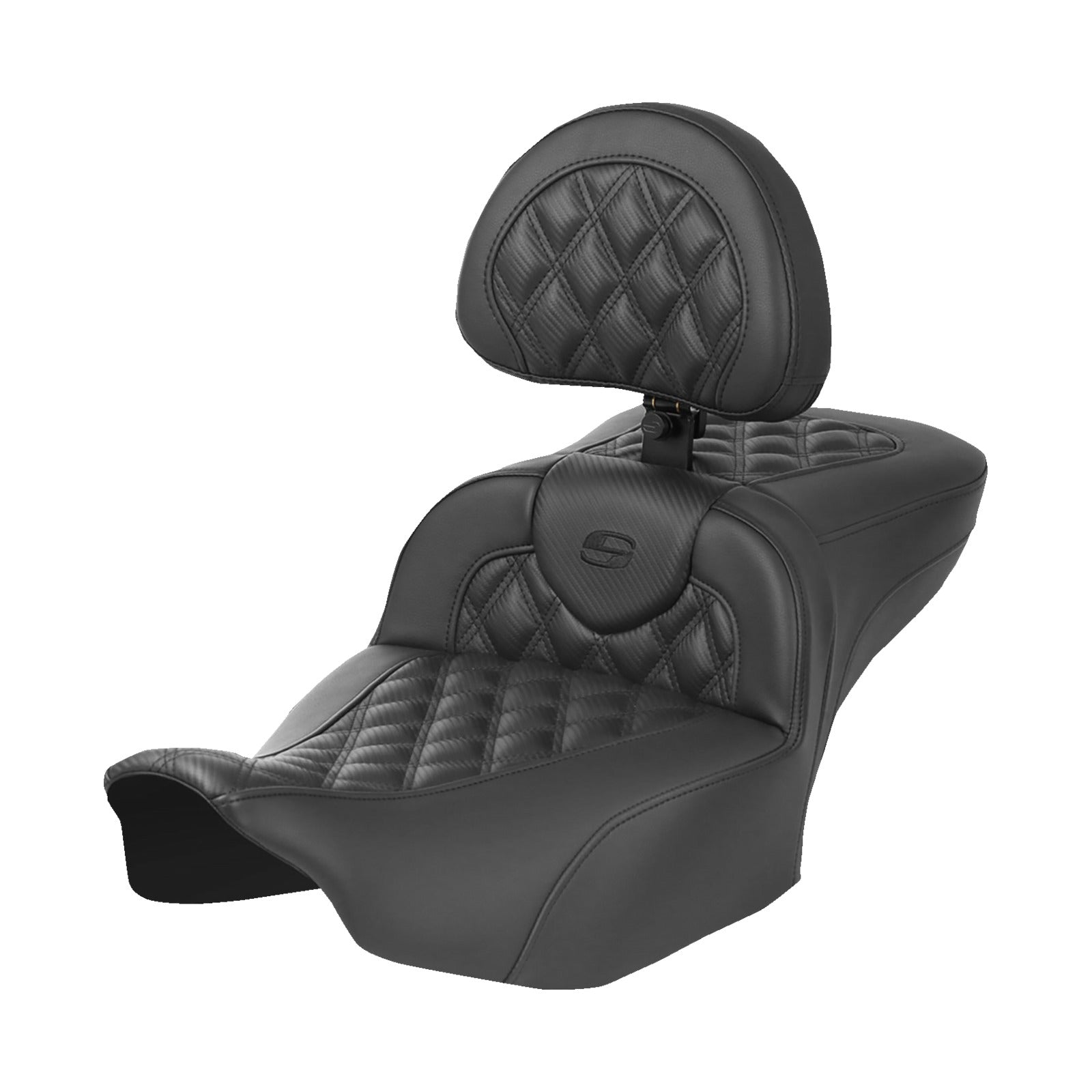 SADDLEMEN - HEATED ROADSOFA(TM) SEAT - EXENDED REACH - LATTICE STITCH - W/ BACKREST - FLT/FLH '23-‘24