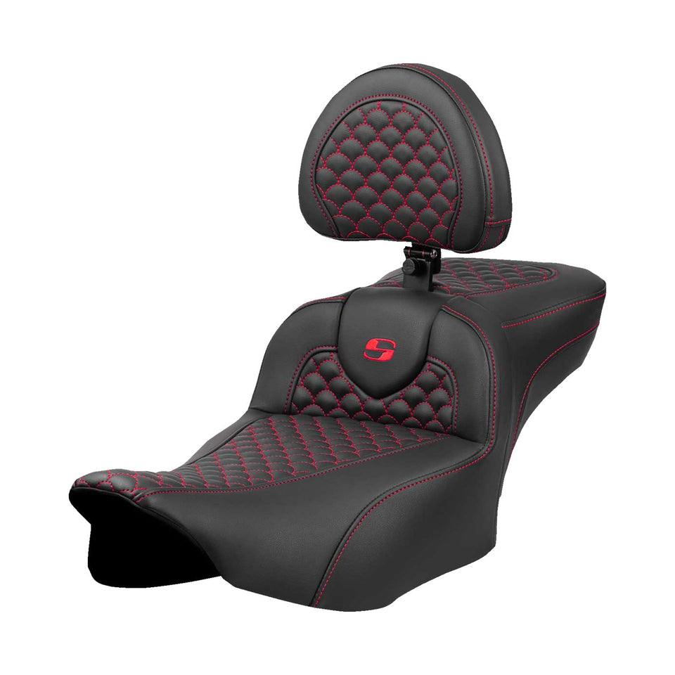 SADDLEMEN - ROADSOFA™ EXTENDED REACH SEAT - DRAGON SCALE STITCH - FLTR/FLHX '23-'24