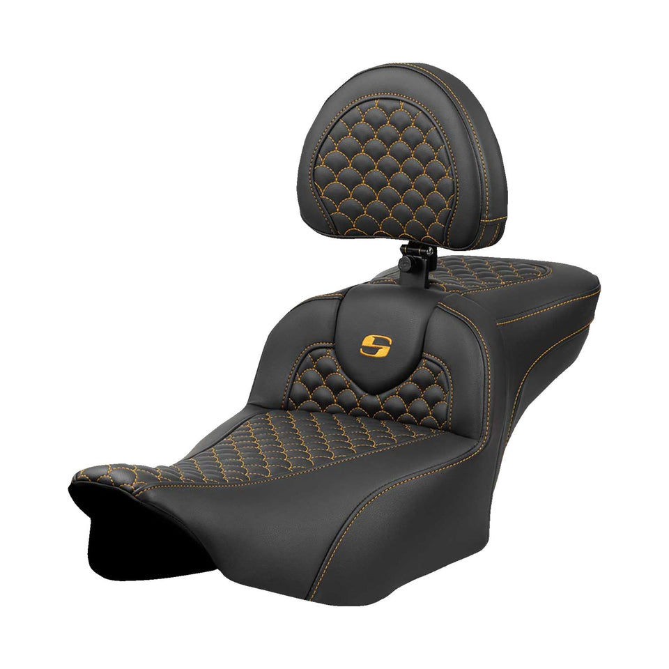 SADDLEMEN - ROADSOFA™ EXTENDED REACH SEAT - DRAGON SCALE STITCH - FLTR/FLHX '23-'24