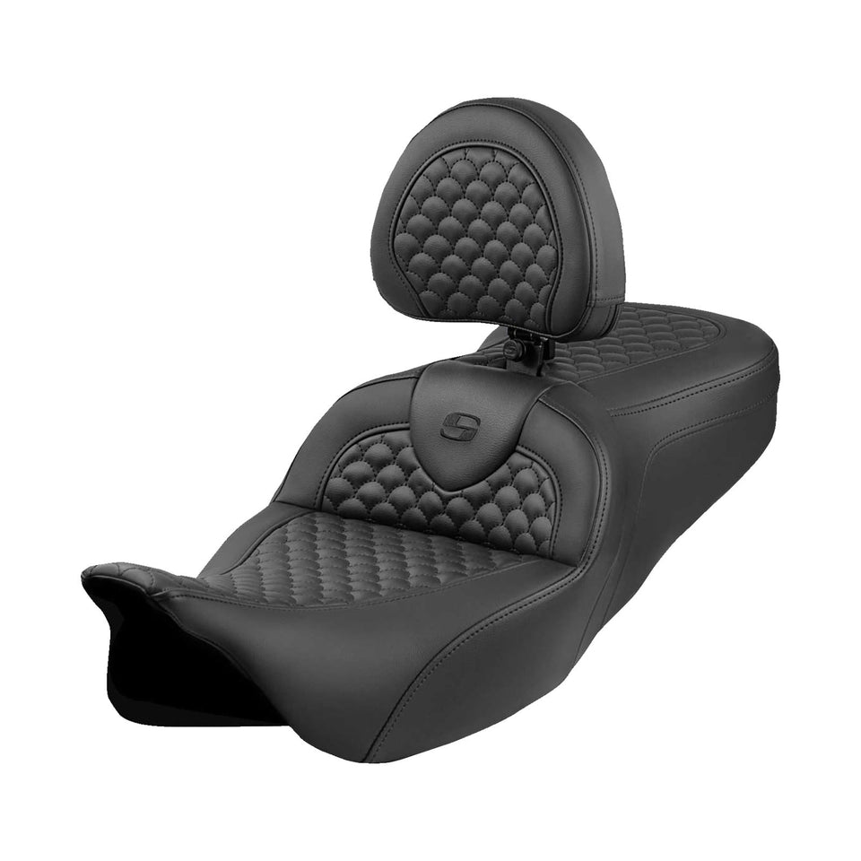 SADDLEMEN - ROADSOFA™ SEAT - DRAGON SCALE STITCH - FLH/FLT '08-'24