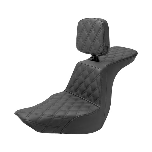 SADDLEMEN - TOUR STEP-UP SEAT - RIDER BACKREST - FULL LATICE STITCH - FLSB/FXLR '18-'24