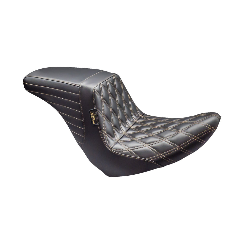 LE PERA - KICKFLIP UP FRONT SEAT - DOUBLE DIAMOND W/ CHESTNUT THREAD - BLACK - FL/FX '18-'24