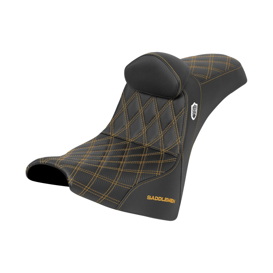 SADDLEMEN - PRO SERIES SDC PERFORMANCE SEAT - SOFTAIL - FAT BOB / STREET BOB - '18-'25 / STREET BOB / SOFTAIL STANDARD / WITH BACKREST