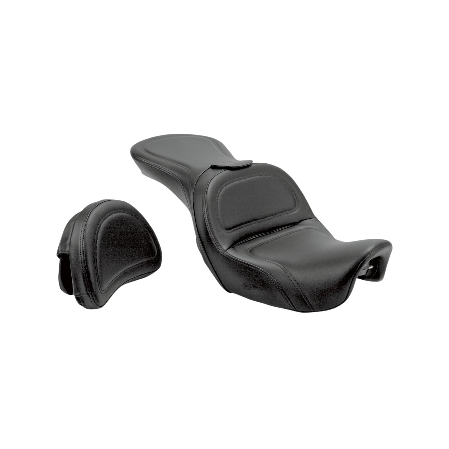 SADDLEMEN - SEAT - EXPLORER(TM) - WITH BACKREST - STITCHED - BLACK - FLD/FXD '06-'17