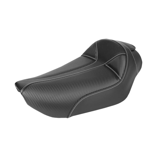 SADDLEMEN - DOMINATOR SOLO SEAT - W/O BACKREST- BLACK W/ GRAY STITCHING - FXD/WG '96-'03
