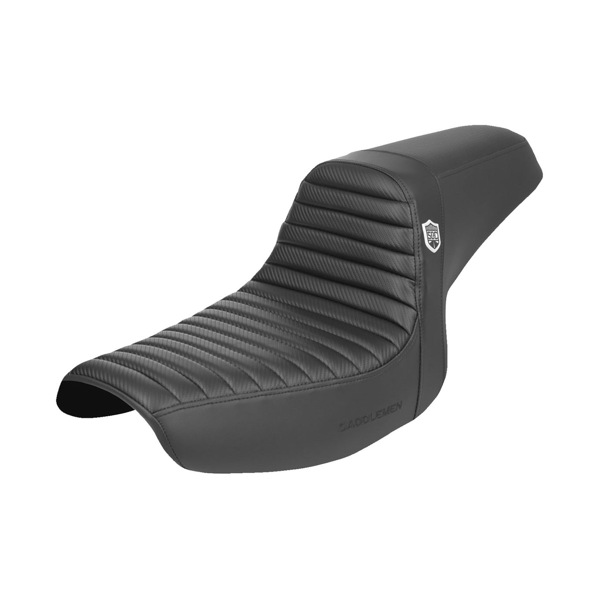 SADDLEMEN - PRO SERIES SDC PERFORMANCE SEAT - W/O BACKREST - TUCK-N-ROLL/CARBON FIBER - GRIPPER - FXR '86-'94