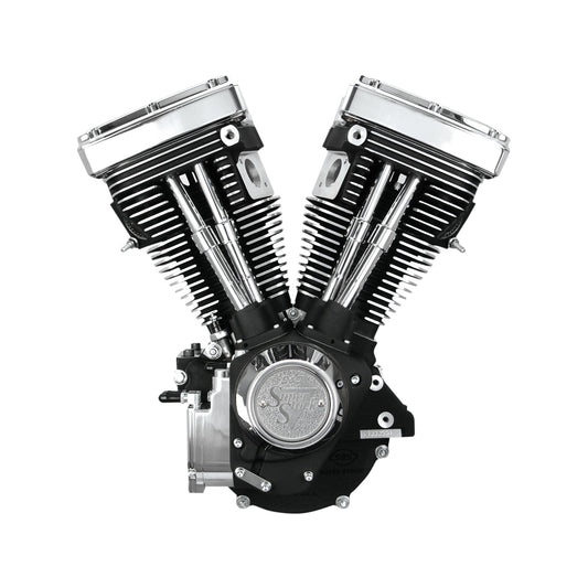 S&S CYCLE - V80 LONG-BLOCK ENGINE - WRINKLE BLACK - CUSTOM CHASSIS | EVOLUTION BIG TWIN