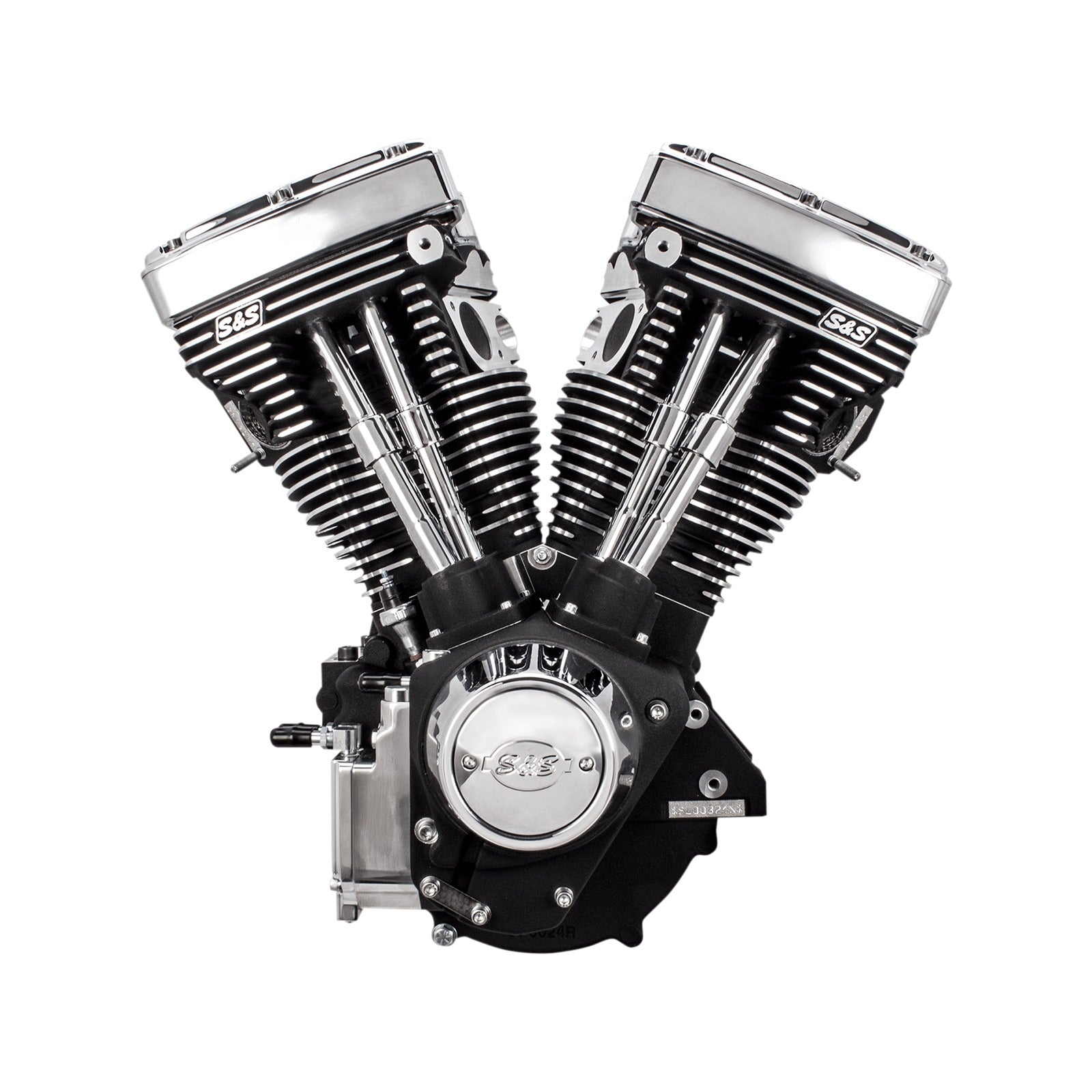 S&S CYCLE - V111 LONG-BLOCK ENGINE - WRINKLE BLACK - '84-'99 CUSTOM CHASIS W/ALTERNATOR STYLE PRIMARY