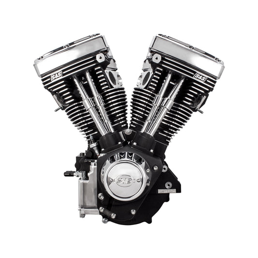 S&S CYCLE - V111 LONG-BLOCK ENGINE - WRINKLE BLACK - '84-'99 CUSTOM CHASIS W/ALTERNATOR STYLE PRIMARY