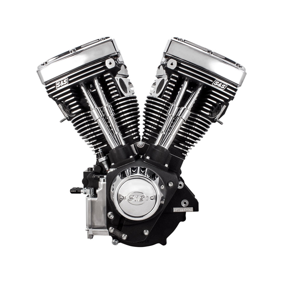 S&S CYCLE - V111 LONG-BLOCK ENGINE - WRINKLE BLACK - '84-'99 CUSTOM CHASIS W/ALTERNATOR STYLE PRIMARY