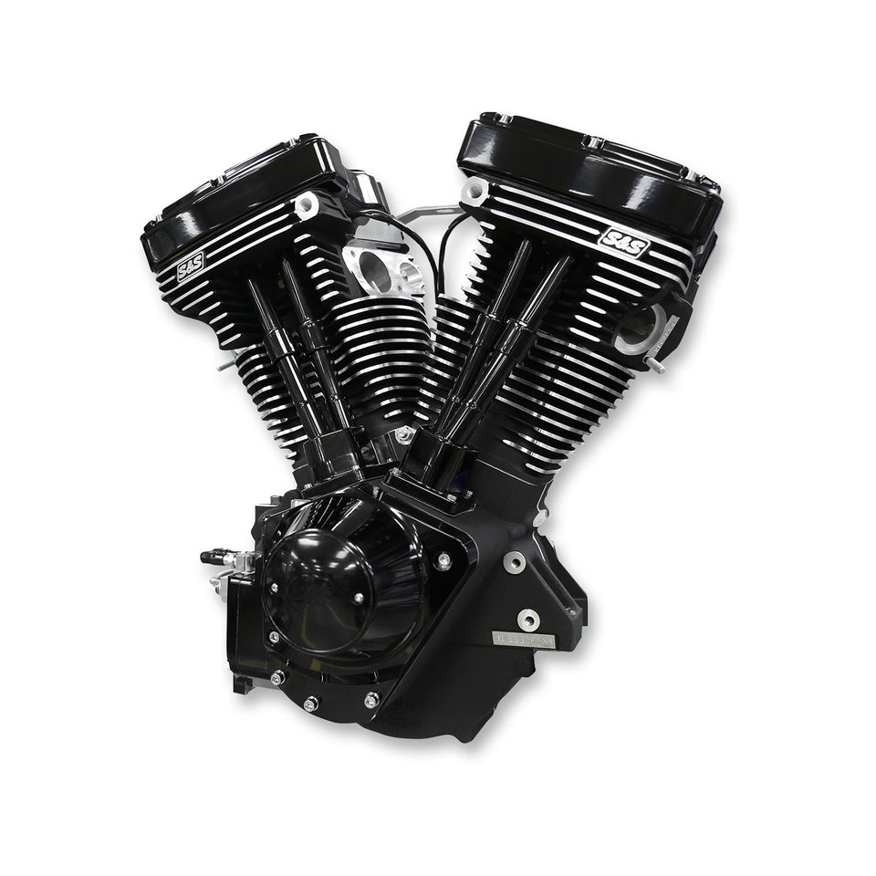 S&S CYCLE - V111 LONG-BLOCK ENGINE - BLACK EDITION - '84-'99 CUSTOM CHASIS W/ALTERNATOR STYLE PRIMARY