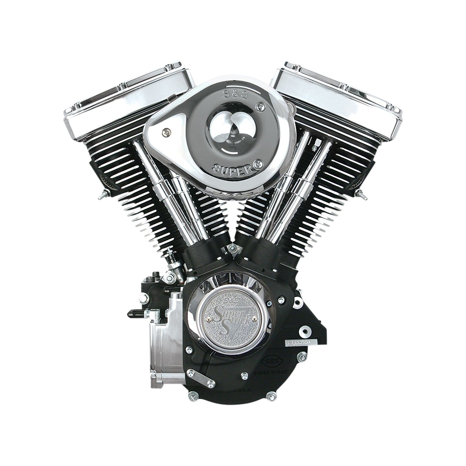 S&S CYCLE - V80 SERIES ENGINE - WRINKLE BLACK - CUSTOM FRAME | EVOLUTION BIG TWIN
