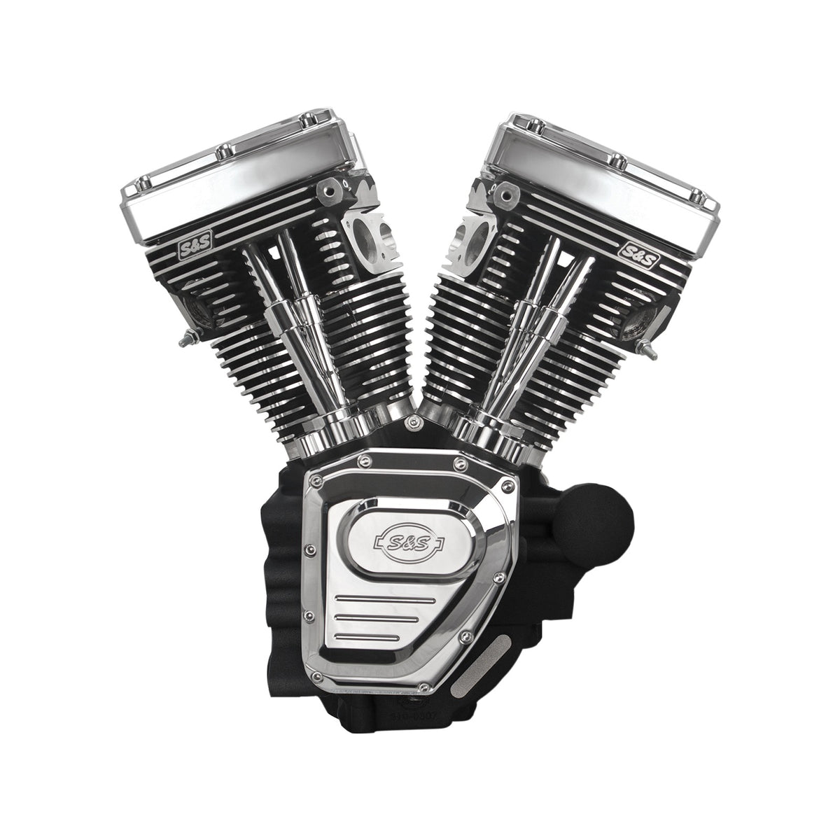 S&S CYCLE - T124 LONG BLOCK ENGINE - WRINKLE BLACK AND CHROME - TOURING