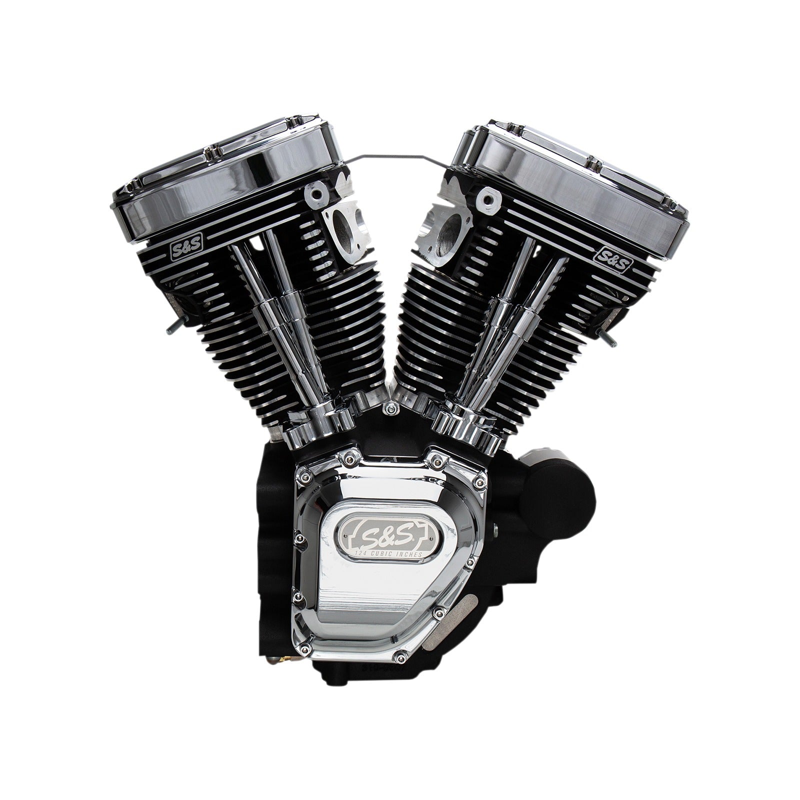S&S CYCLE - T124 LONG BLOCK ENGINE - WRINKLE BLACK AND CHROME - TOURING