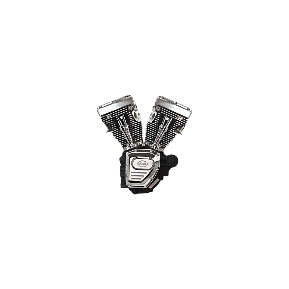 S&S CYCLE - T124 LONG BLOCK ENGINE - WRINKLE BLACK AND CHROME - TOURING