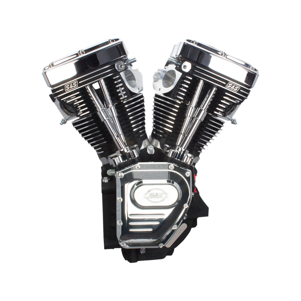 S&S CYCLE - T143 LONG BLOCK ENGINE - WRINKLE BLACK AND CHROME - TOURING