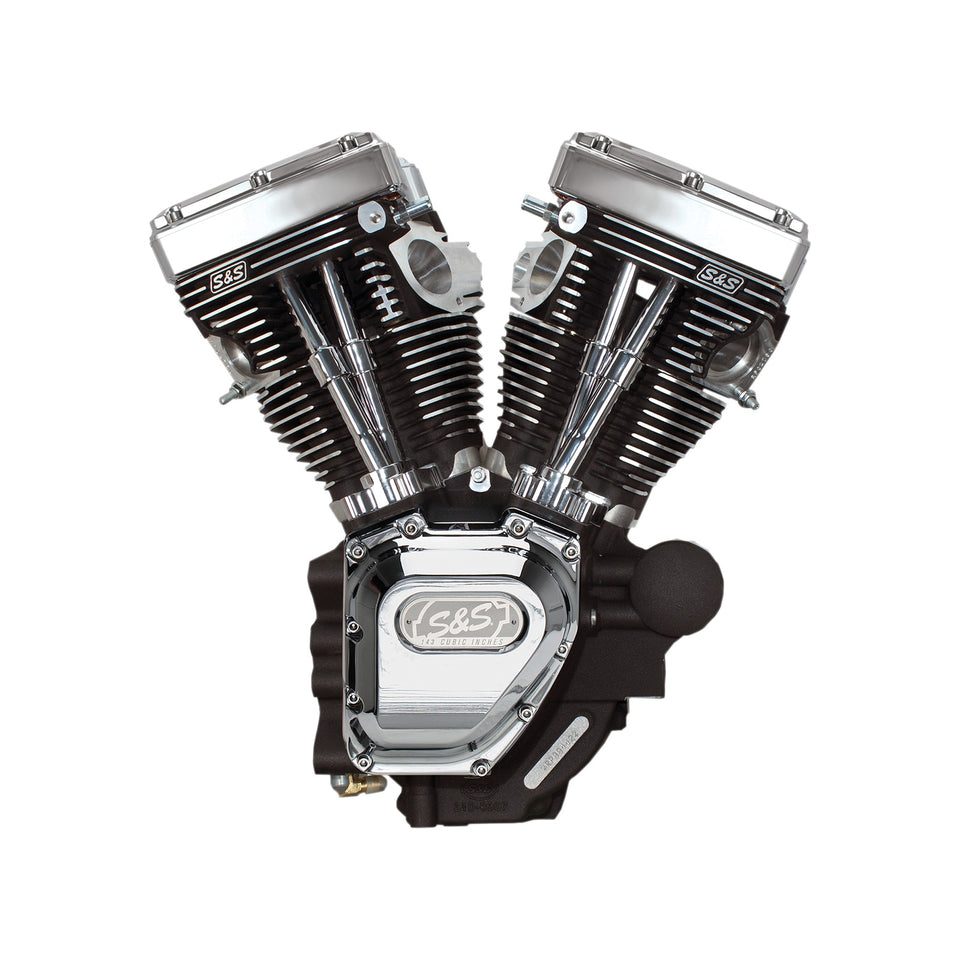 S&S CYCLE - T143 LONG BLOCK ENGINE - WRINKLE BLACK AND CHROME - TOURING