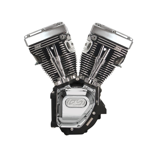S&S CYCLE - T124 LONG BLOCK ENGINE - WRINKLE BLACK AND CHROME - TOURING | DYNA