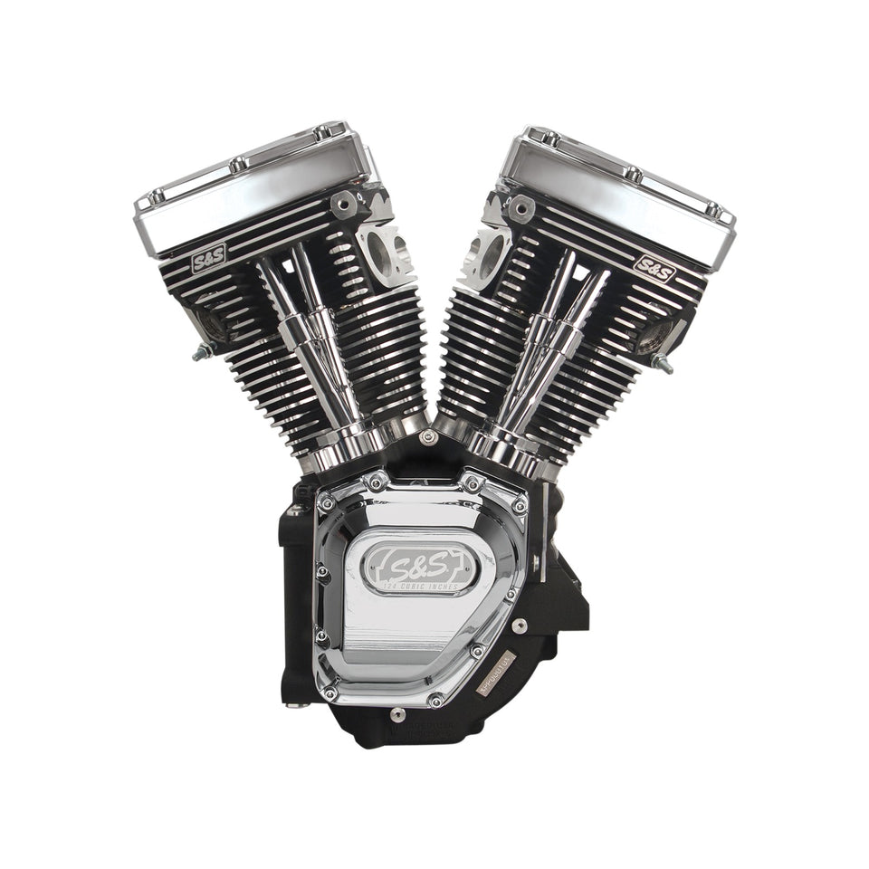 S&S CYCLE - T124 LONG BLOCK ENGINE - WRINKLE BLACK AND CHROME - TOURING | DYNA