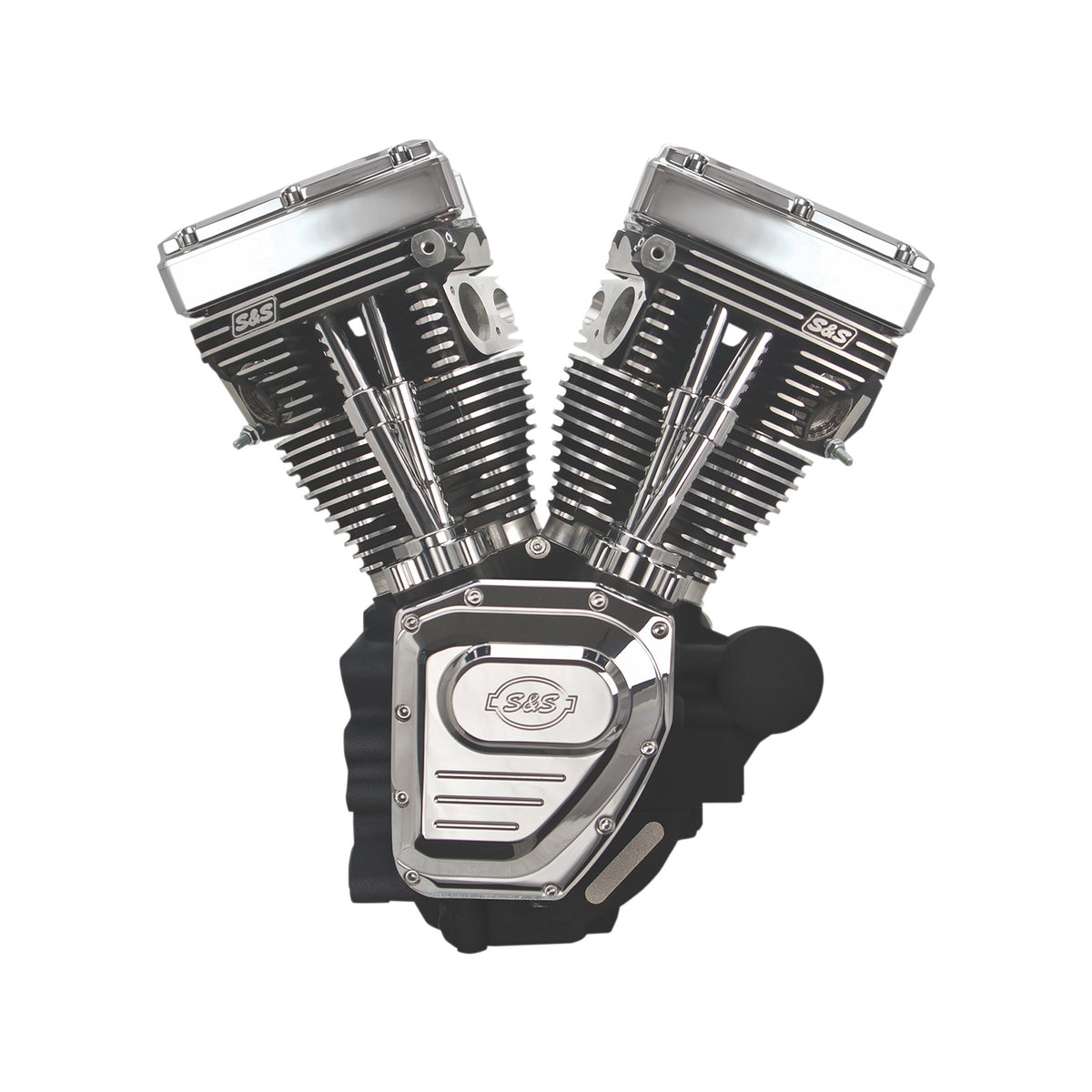 S&S CYCLE - T111 LONG BLOCK ENGINE - WRINKLE BLACK AND CHROME - TOURING