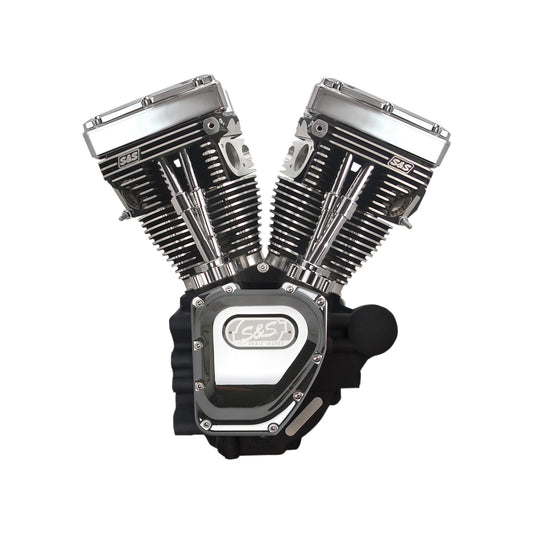 S&S CYCLE - T111 LONG BLOCK ENGINE - WRINKLE BLACK AND CHROME - TOURING
