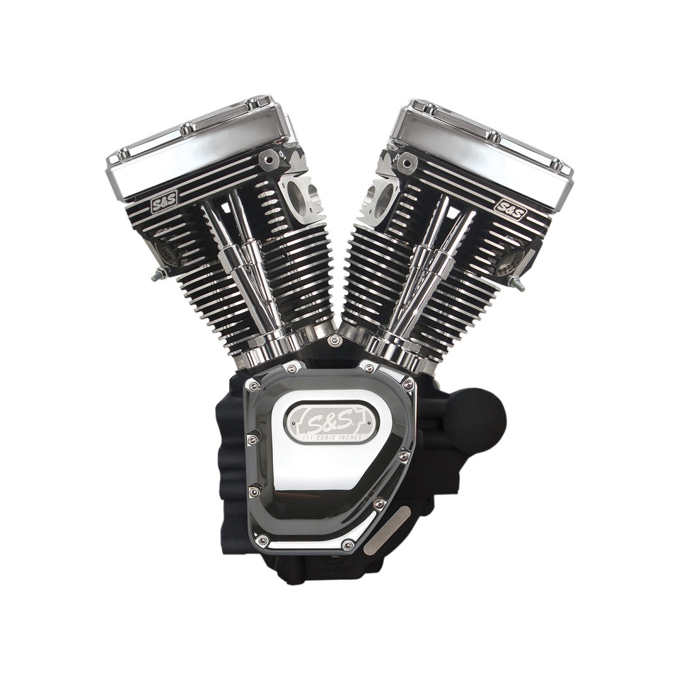 S&S CYCLE - T111 LONG BLOCK ENGINE - WRINKLE BLACK AND CHROME - TOURING