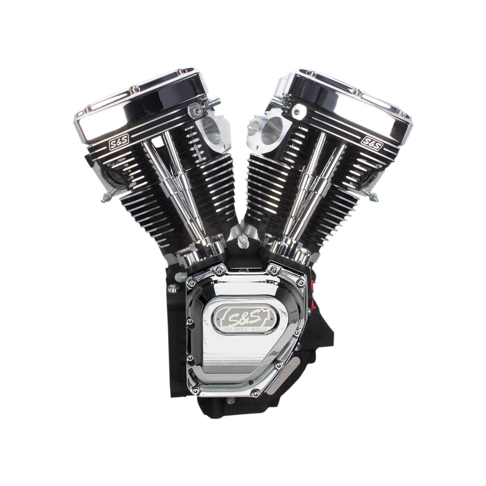 S&S CYCLE - T143 LONG BLOCK ENGINE - WRINKLE BLACK AND CHROME - TOURING | DYNA