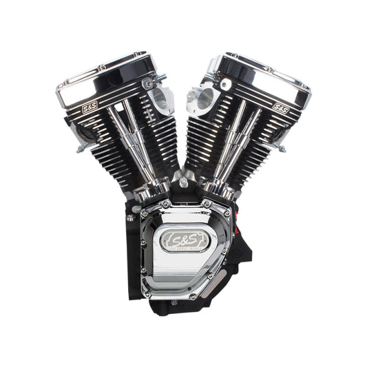 S&S CYCLE - T143 LONG BLOCK ENGINE - WRINKLE BLACK AND CHROME - TOURING | DYNA
