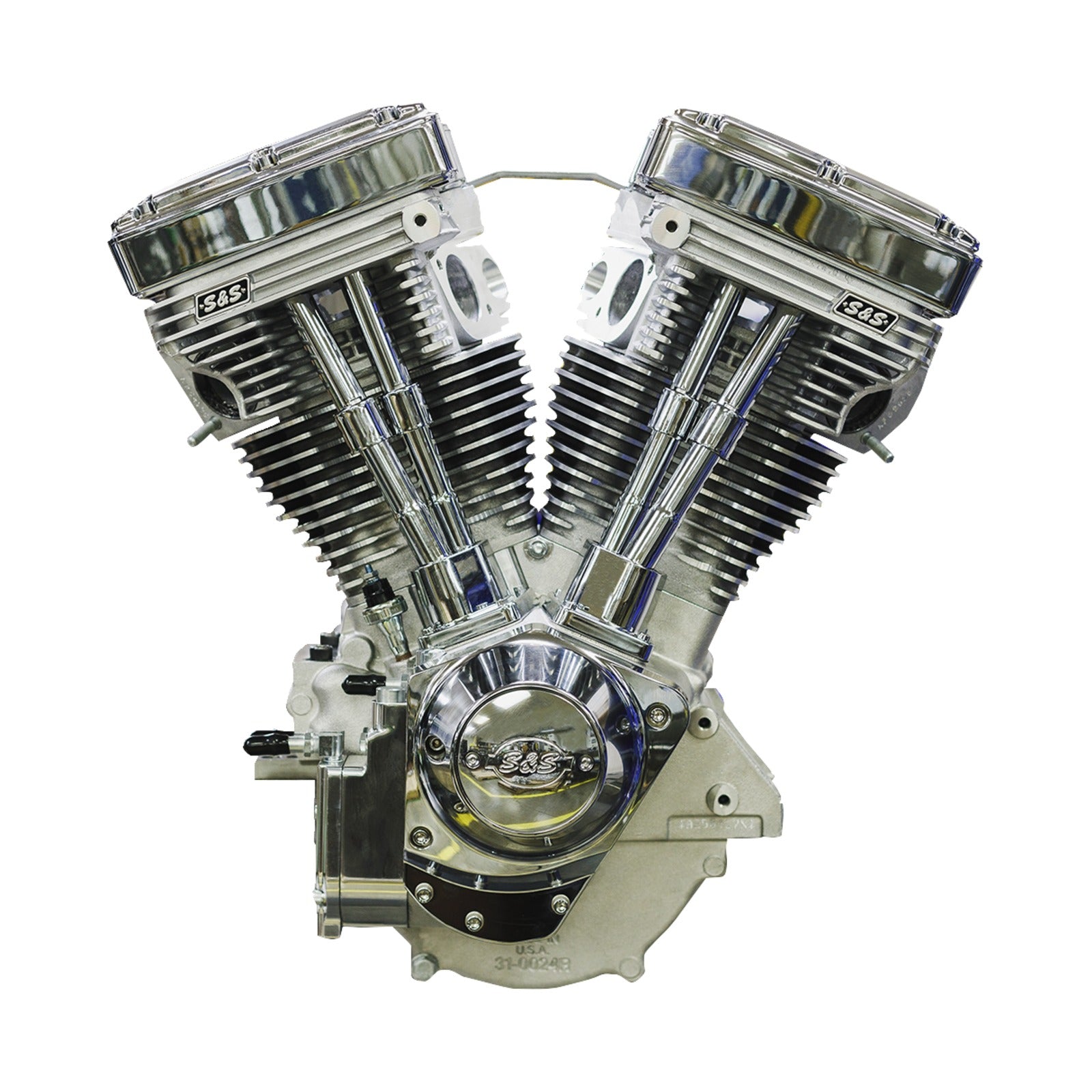 S&S CYCLE - V111 LONG-BLOCK ENGINE- NATURAL - 84-'99 CUSTOM CHASIS W/ALTERNATOR STYLE PRIMARY
