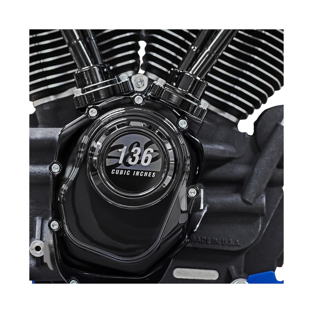 S&S CYCLE - MK136 BLACK EDITION ENGINE - OIL COOLED - 49 STATE - M8 TOURING