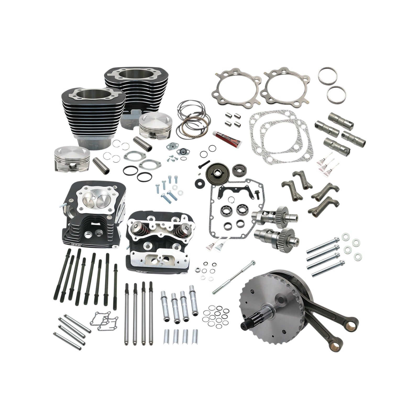S&S CYCLE - 124" HOT SET UP(R) - BIG BORE/STROKER - WRINKLE BLACK - 88A TWIN CAM