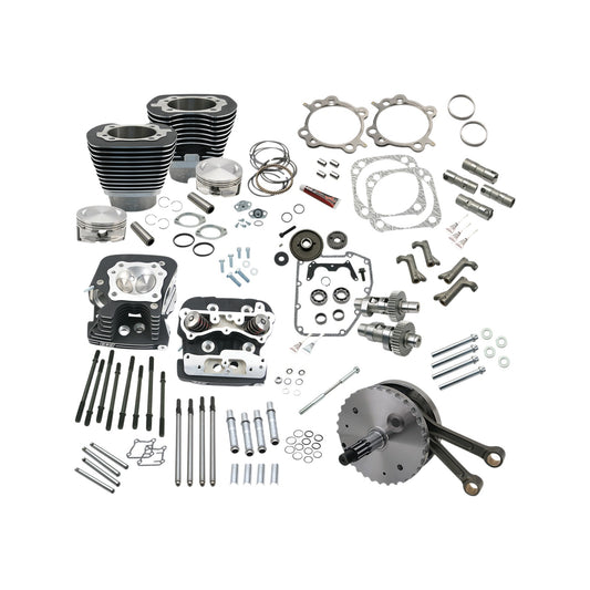 S&S CYCLE - 124" HOT SET UP(R) - BIG BORE/STROKER - WRINKLE BLACK - 88A TWIN CAM