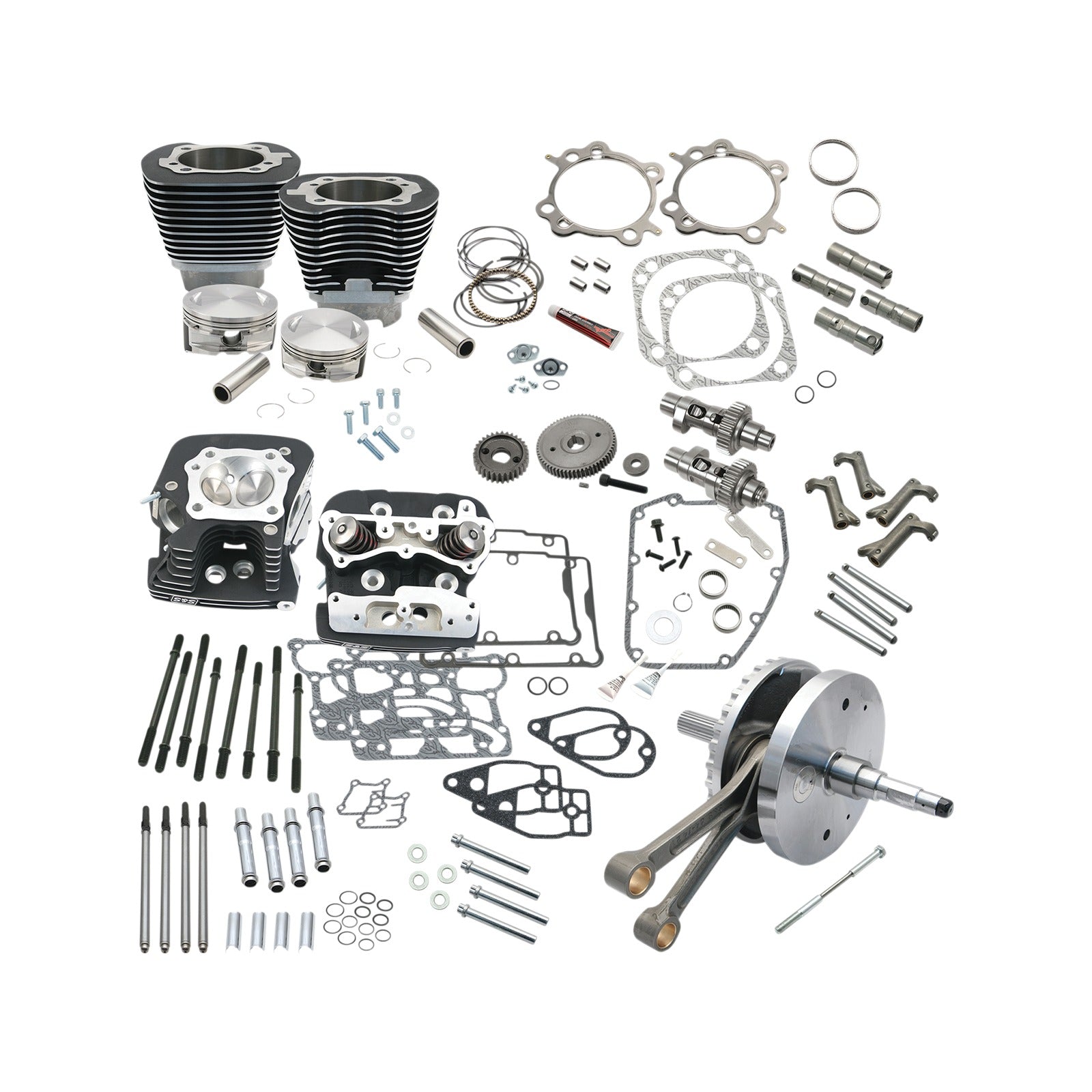 S&S CYCLE - 124" HOT SET UP(R) - BIG BORE/STROKER - WRINKLE BLACK - 96/103/110A TWIN CAM