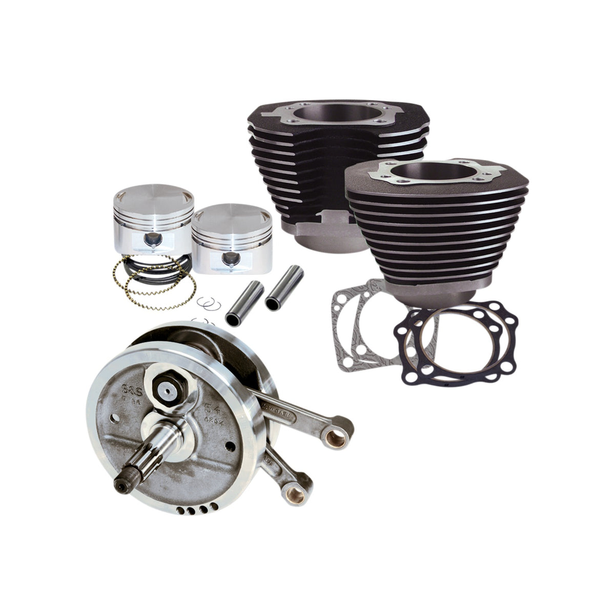 S&S CYCLE - 96" SIDEWINDER(R) - 3.625" BIG BORE - STROKER KIT - WRINKLE BLACK - EVOLUTION BIG TWIN