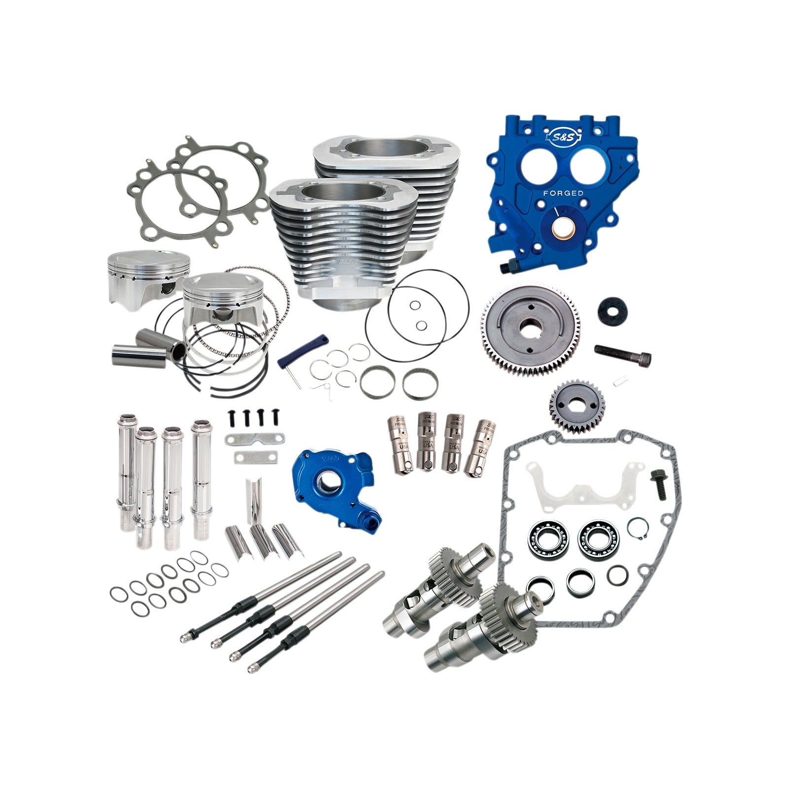 S&S CYCLE - 100" POWER PACKAGE - 585GE - GEAR DRIVE - SILVER - TWIN CAM 88
