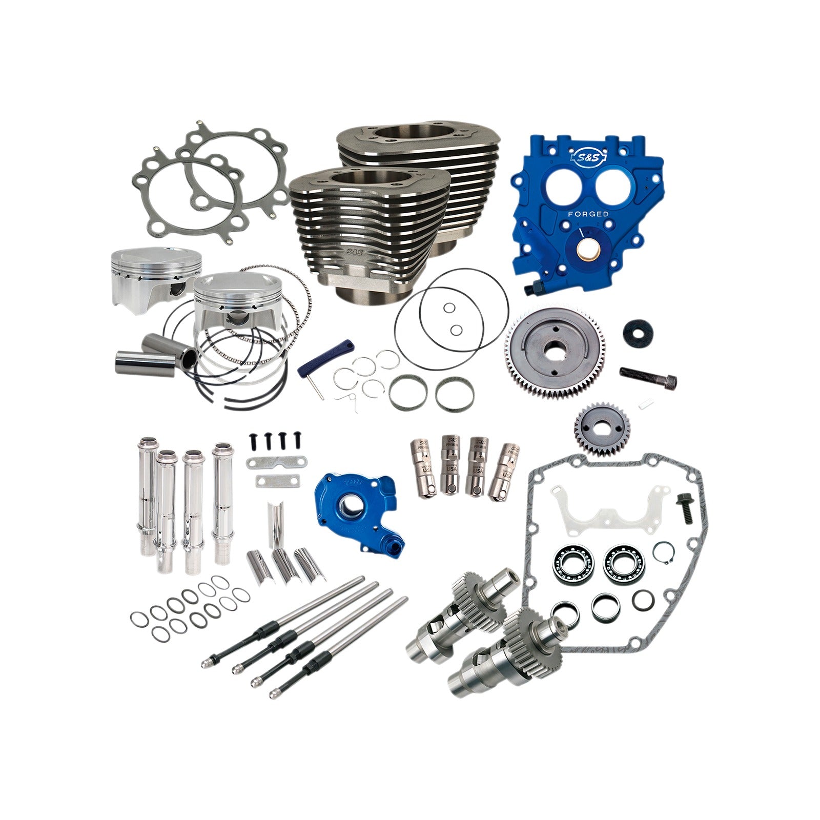 S&S CYCLE - 100" POWER PACKAGE - 585GE - GEAR DRIVE - WRINKLE BLACK - TWIN CAM 88