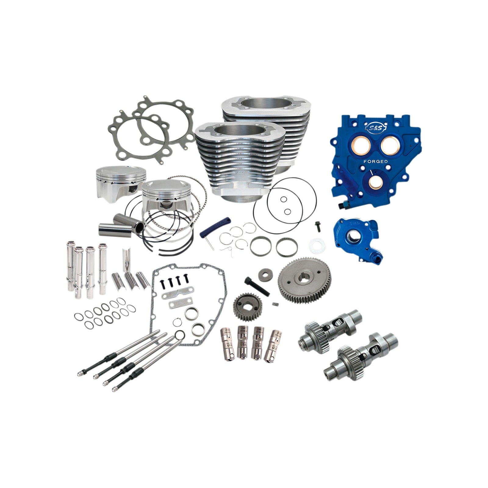 S&S CYCLE - 110" POWER PACKAGE PERFORMANCE KIT - GEAR DRIVE - SILVER