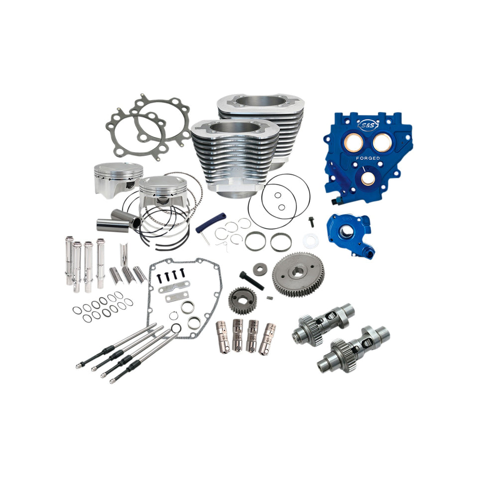 S&S CYCLE - 110" POWER PACKAGE PERFORMANCE KIT - GEAR DRIVE - SILVER