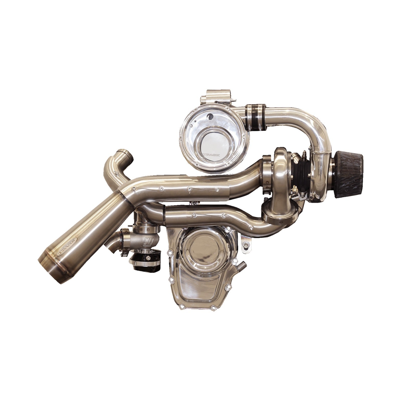 TRASK - TORNADO TURBO PERFORMANCE KIT - POLISHED WITH BRUSHED STAINLESS STEEL EXHAUST - M8